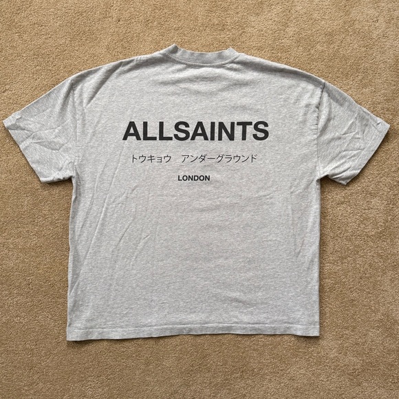 All Saints Underground Oversized Crew Neck T-Shirt - Picture 3 of 8